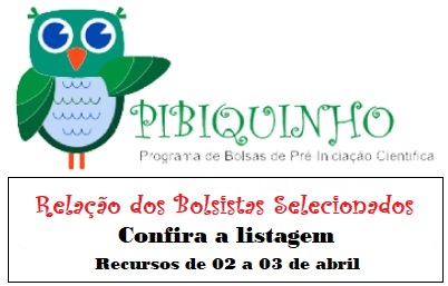Resultado Seleção para PIBIQUINHO 2019