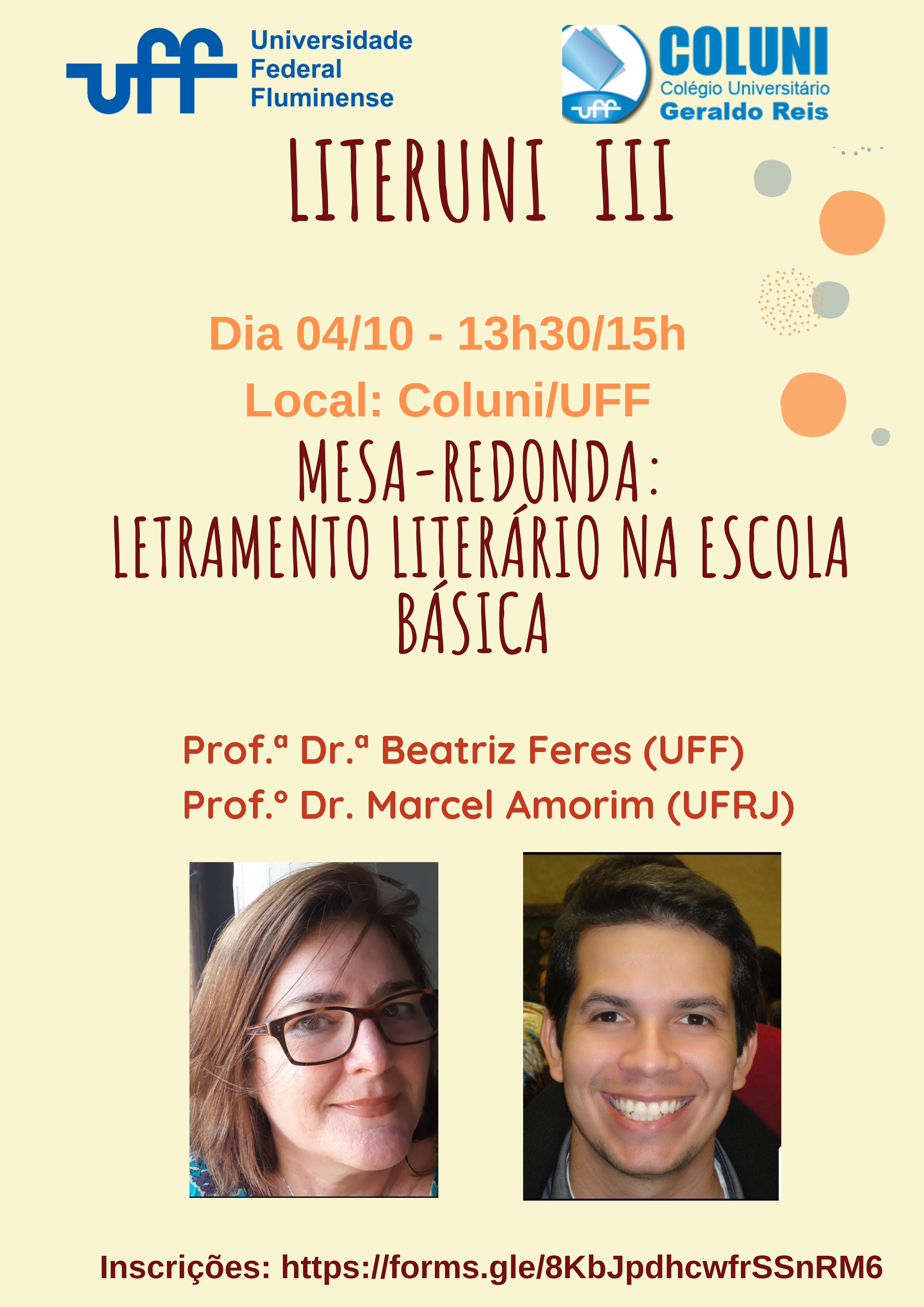 Mesa-redonda: Letramento Literário na Escola Básica