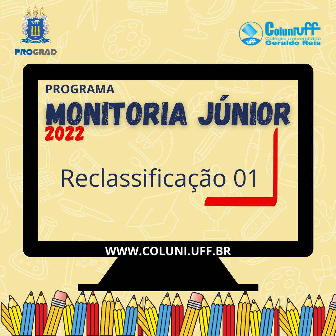 Reclassificação 01 do Programa de Monitoria Jr.