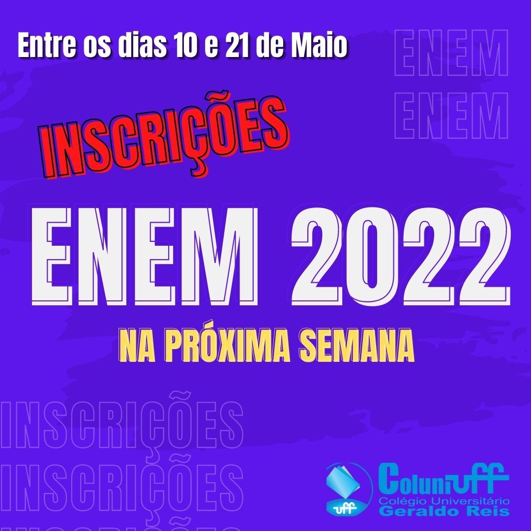 Inscrições para o ENEM 2022.