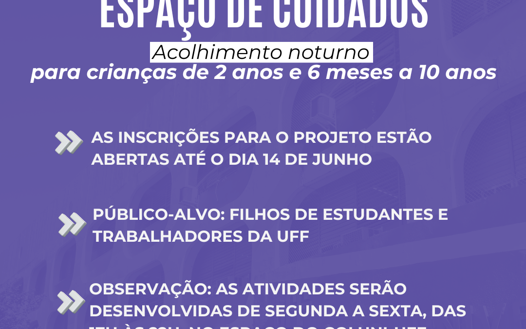 EDITAL Nº 4 – ESPAÇO DE CUIDADOS/CUIDOTECA